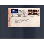 Argentina Inward Mail 1943 Censored commercial envelope to Buenos Aires, flown from S’Burg South