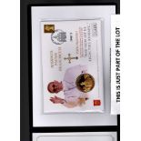 Ltd edition Westminster coin cvrs, 2013 Inauguration of Pope Francis $1 Cook Island coin, 60th