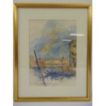 Patricia Spink framed and glazed watercolour titled Grand Canal Venice, signed bottom left,