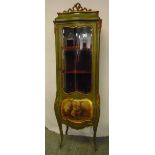 French style Vernis Martin glazed display cabinet on four cabriole legs