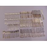A quantity of Dubarry pattern silver plated flatware for twelve place settings to include knives and