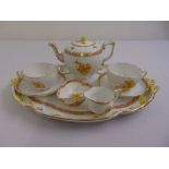 Herend tea for two eight piece teaset to include teapot, sugar, milk, two cups and saucers and a