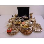 A quantity of silver plate to include a tureen and oval meat platters