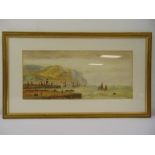 A framed and glazed watercolour of Lynemouth circa 1900, indistinctly signed bottom right, 23 x 52.