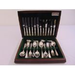 Butlers canteen of silver plated flatware for six place settings in fitted wooden case
