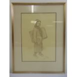 Abel Pfeffermann Pann framed and glazed signed limited edition lithograph of a boy in orthodox
