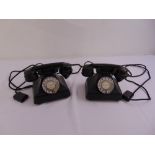 Two black vintage GEC telephones