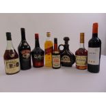 A quantity of alcohol to include Johnny Walker Red label whisky, Hennessy Cognac, Tia Maria and