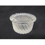 A Lalique cylindrical bowl with spiral fluted sides and everted rim