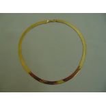 14ct gold herringbone necklace, approx total weight 11.8g