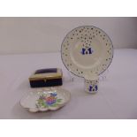 A Cartier childs plate and matching egg cup, a Herend dish and a Limoges Dubarry lidded box