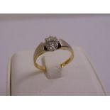 18ct yellow and white gold diamond solitaire ring, approx total weight 3.3g