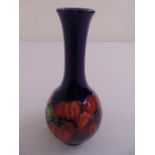 Walter Moorcroft hibiscus pattern vase, marks to the base