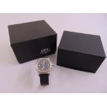 Oris gentlemans wristwatch on rubber bracelet in original packaging and documentation