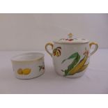 Royal Worcester Evesham two handled dish and cover and a matching bowl
