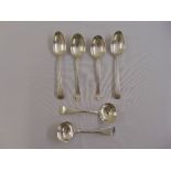 A quantity of silver to include dessert spoons and sauce ladles (6)