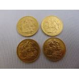 Four sovereigns 1964, 1973, 1893, 1913