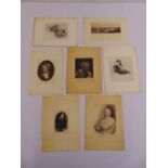 A set of seven Hubert von Herkomer monochromatic etchings of various subjects