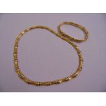 18ct two colour gold necklace and bracelet, approx total weight 57.8g