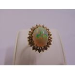 An 18ct yellow gold opal and diamond ring, approx total weight 7.6g