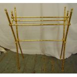 A gilded metal three rail simulated bamboo towel rail