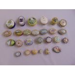 A collection of mostly Halcyon Days enamel boxes of various shape and form and a thimble (25)