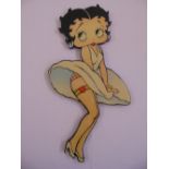 A cutout enamel wall decal of Betty Boop, 50.5cm (h)