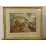 William Russell Flint framed and glazed signed limited polychromatic lithograph titled A Question of