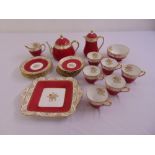 Spode Regent teaset for six place settings to include teapot, hot water jug, milk jug, sugar bowl,