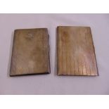 Two silver engine turned cigarette cases