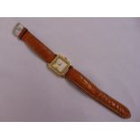 Rotary 9ct yellow gold wristwatch on a leather strap