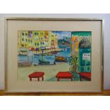 Pito (1924-2000) framed and glazed watercolour of Portofino, signed and dated 1979 bottom right,