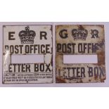 Two 20th century enamel signs for the Post Office, A/F