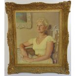 K. Mckee framed oil on canvas of a lady, signed bottom right, 76 x 63.5cm ARR applies