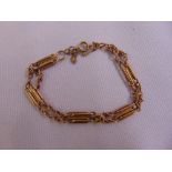 9ct yellow gold fancy link bracelet, approx total weight 11.1g