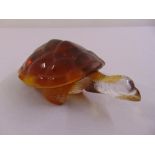 Lalique bronzed glass tortoise paperweight, signed to the base