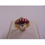 14ct yellow gold ruby and diamond ring, approx total weight 4.3g