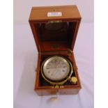 L. Leroy and Co. mahogany cased marine chronometer, interrupter electrique, silvered dial
