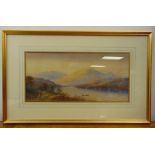 J. Earp framed and glazed watercolour of a Lake District scene, signed bottom right, 24 x 52cm ARR