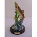 Royal Doulton figurine The Trout, marks to the base on circular wooden plinth