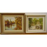 Audrey Faiers two framed oils of country scenes, 18.5 x 23.5cm and 17 x 21cm ARR applies