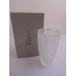 Lalique Fueillage vase signed to the base in original packaging as new