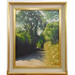 D. St John Hosse framed oil on canvas of a road and trees, signed bottom right, 71 x 55.5cm ARR