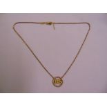 9ct yellow gold pendant necklace, approx total weight 7.6g