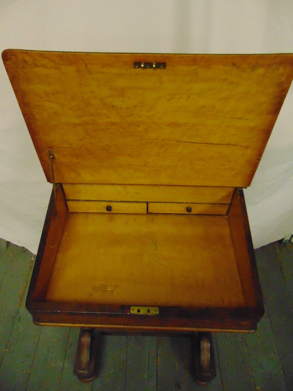 A Victorian rectangular walnut Davenport of customary form - Image 2 of 3