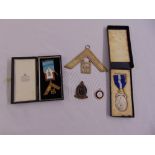 A quantity of Masonic jewels two in original fitted cases