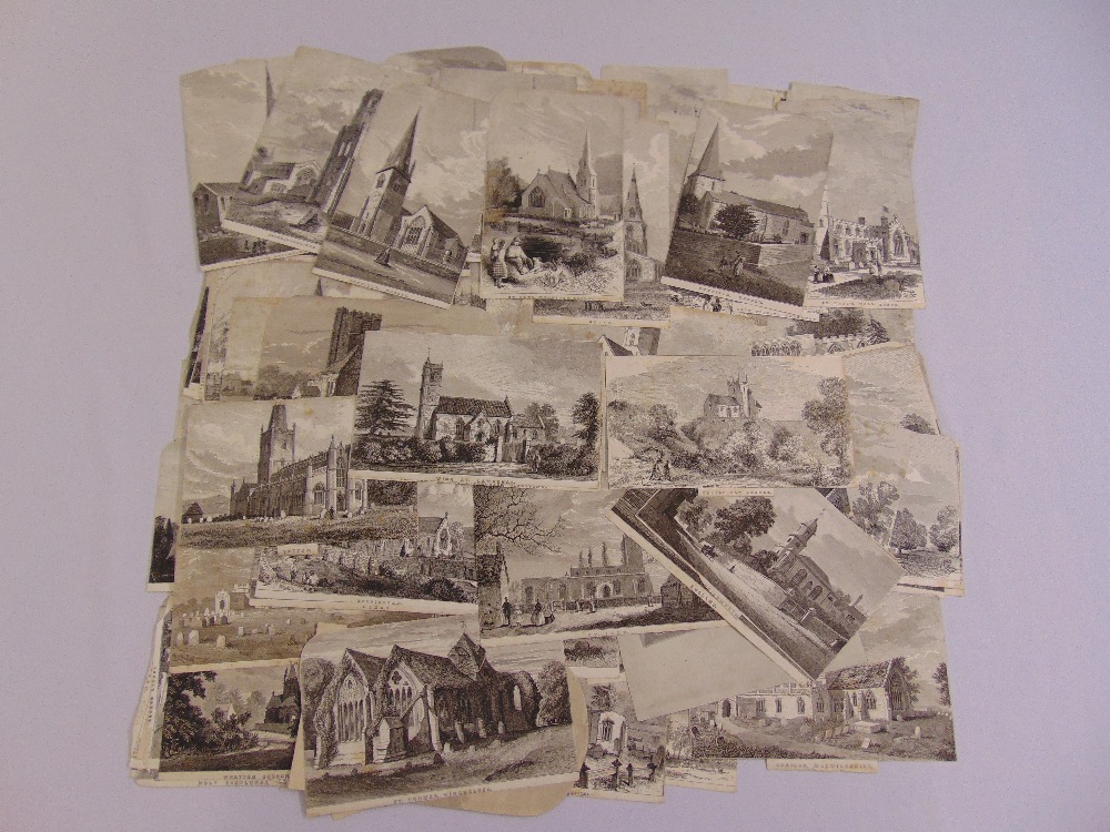 A quantity of etchings of Churches circa 1890 (160)