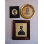 Three framed and glazed 19th century silhouettes