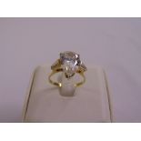 9ct yellow gold and cubic zirconia ring, approx total weight 4.2g