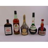 A quantity of alcohol to include Benedictine, Grand Marnier, Creme de Menthe, Rum and Peter